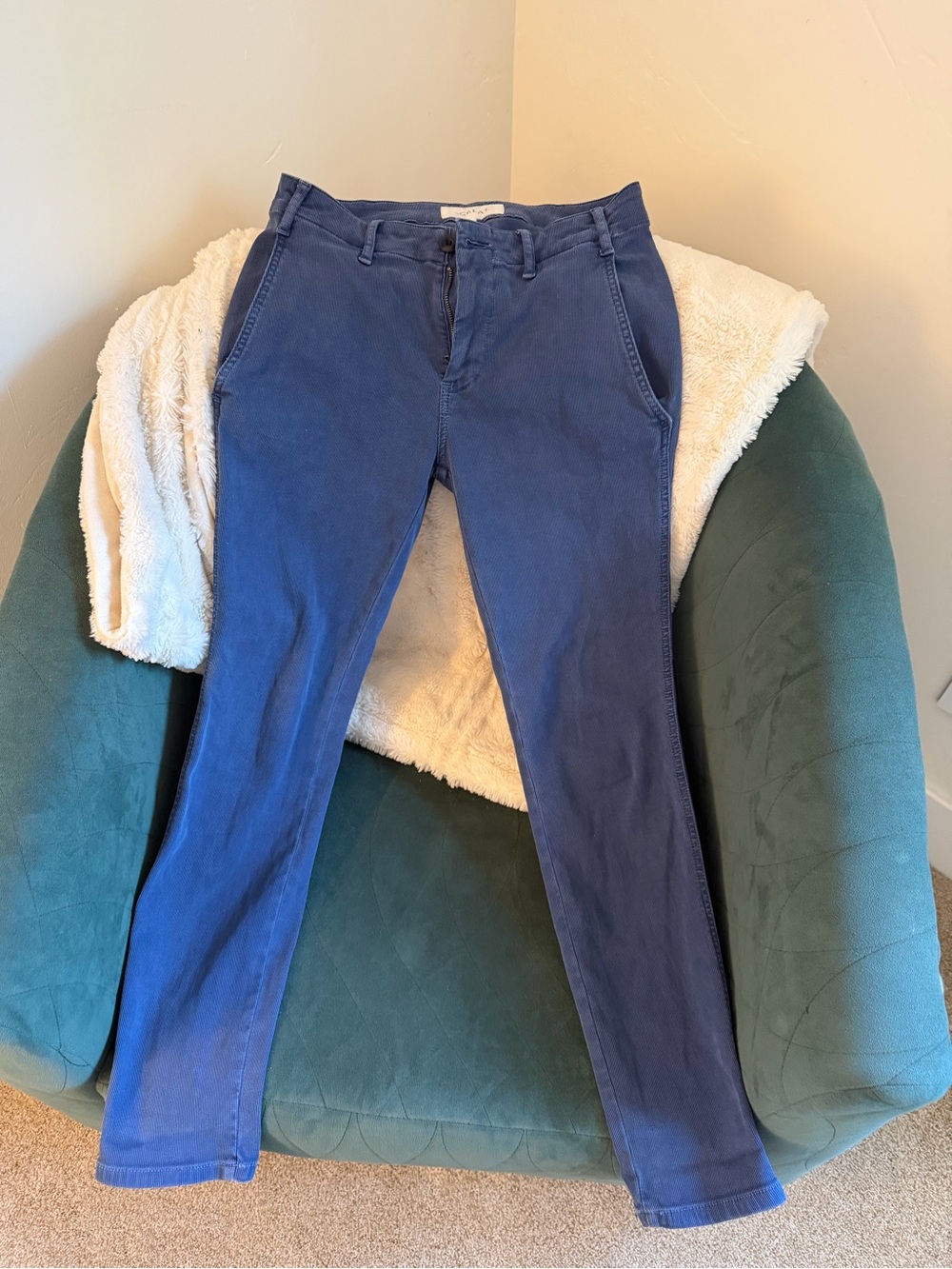 THE GREAT. Cornflower Blue High-Rise Trousers